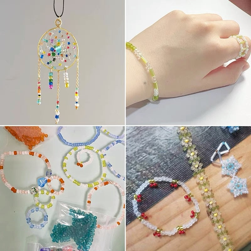 Effect of The Cream Charm Czech Glass Seed Beads