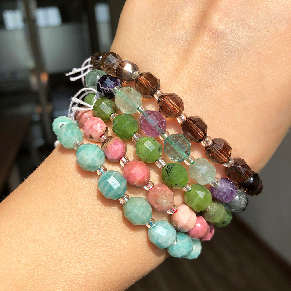 Natural Rhodonite Jades Quartz Apatite Amazonite Stone