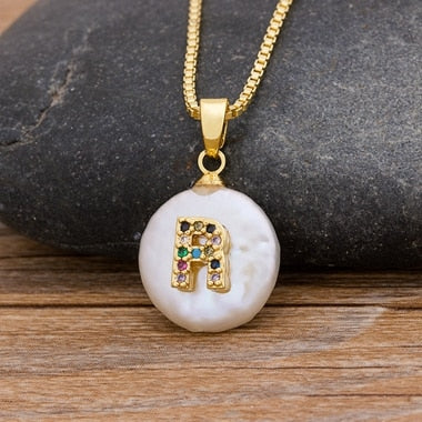 Initial Alphabet A-Z Letters Natural Freshwater Pearl