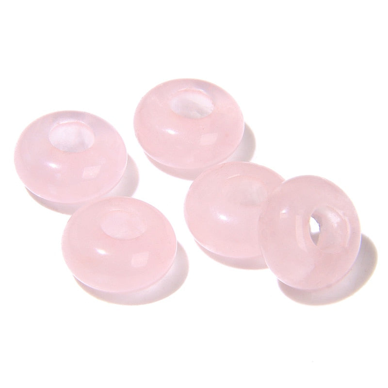Wholesale Big Hole Bead Pendant Natural Round Jades