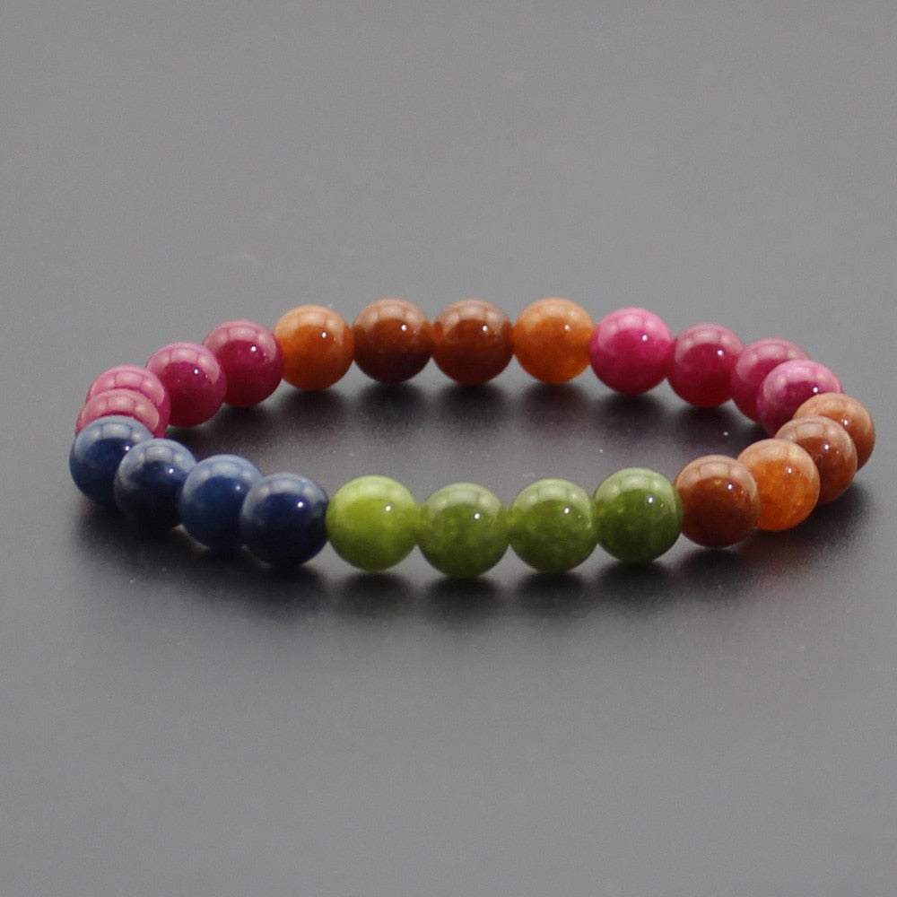 Chakra Quartz Crystal Agate Bracelet Men Natural Stone