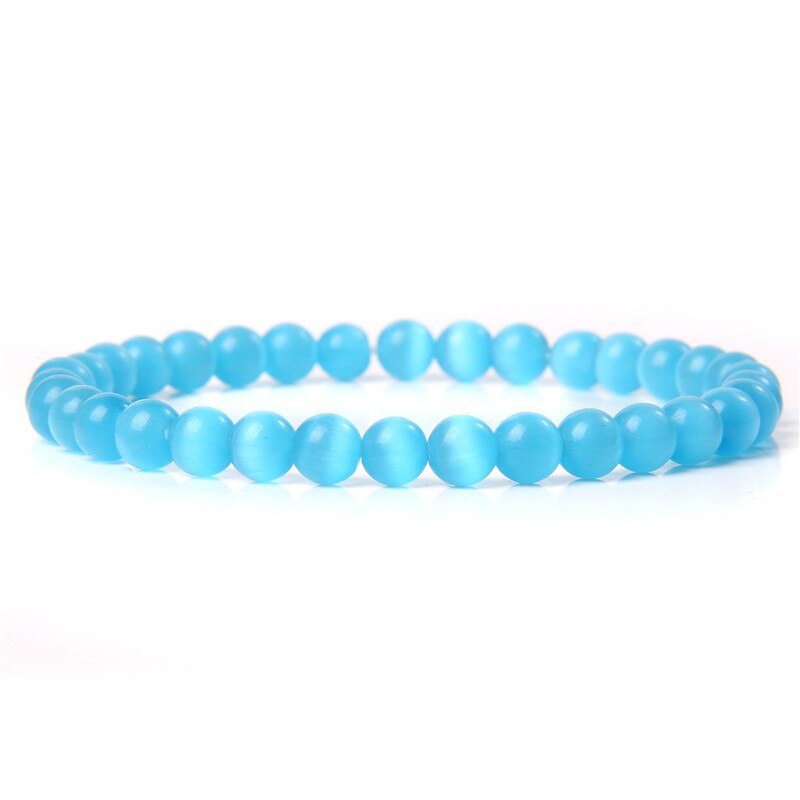 Natural Stone Blue 6MM Beads Bracelets For Women