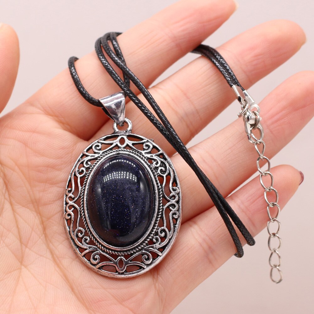 Natural Stone Necklace Water Drop Crystal