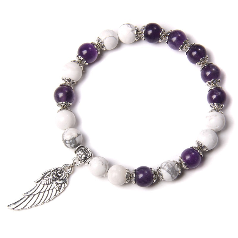 Handmade Rose Angel Wing Bracelet Natural Pink