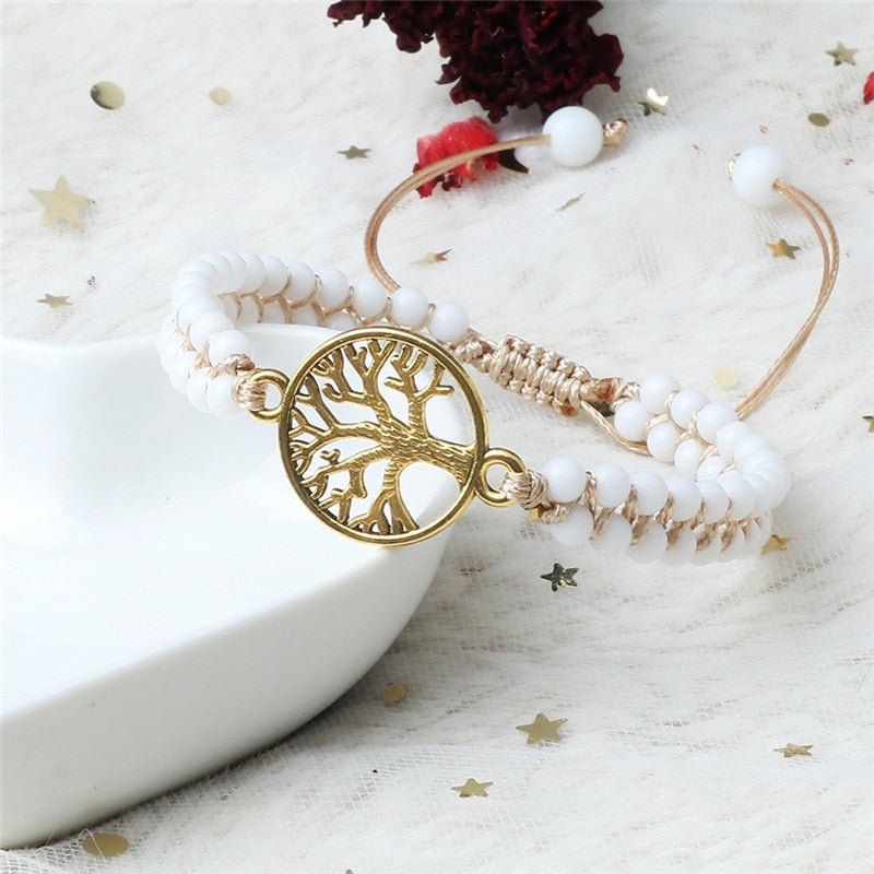 Tree of Life Charm Bracelets Handmade Stone