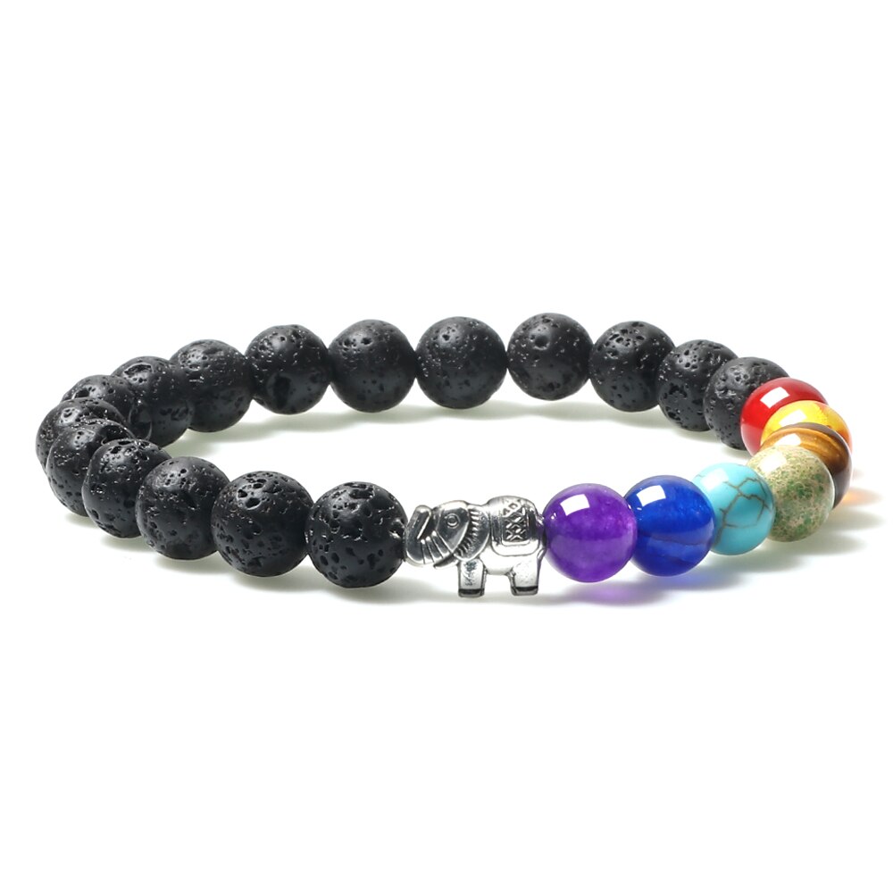 Natural Volcanic Rock Stone Men Bracelets