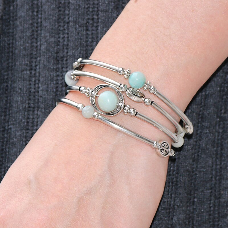 Women Men Natural Stone Amethysts Bracelets