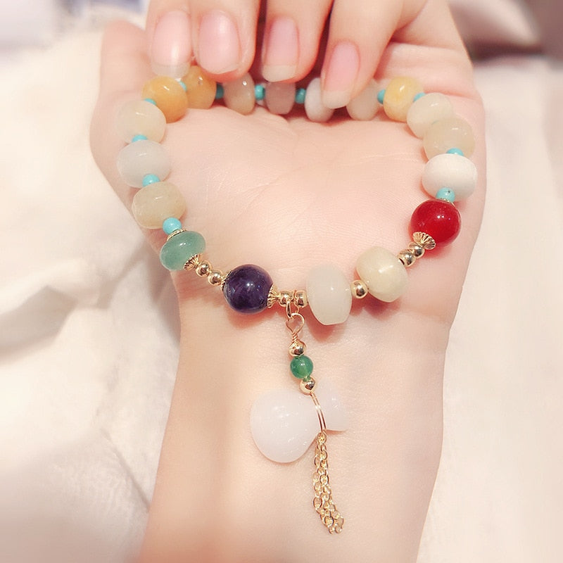Vintage Lucky Bag Natural Jade Bracelets