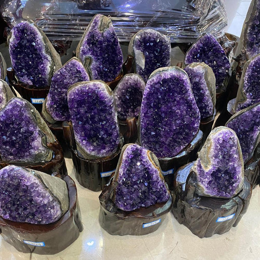 Natural Amethyst Geode Quartz Cluster Crystal