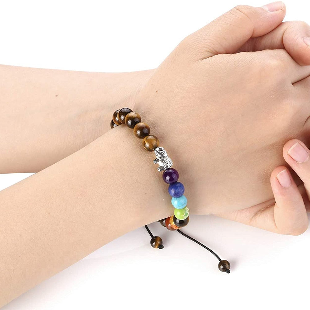Natural Volcanic Rock Stone Men Bracelets