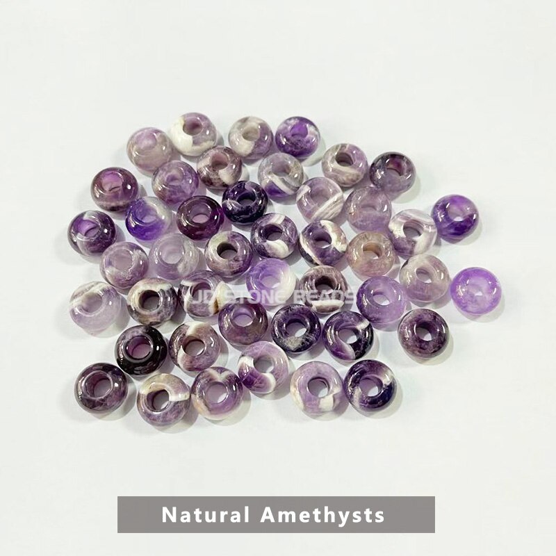 Natural Agate Jade Quartz Stone Big Hole Beads