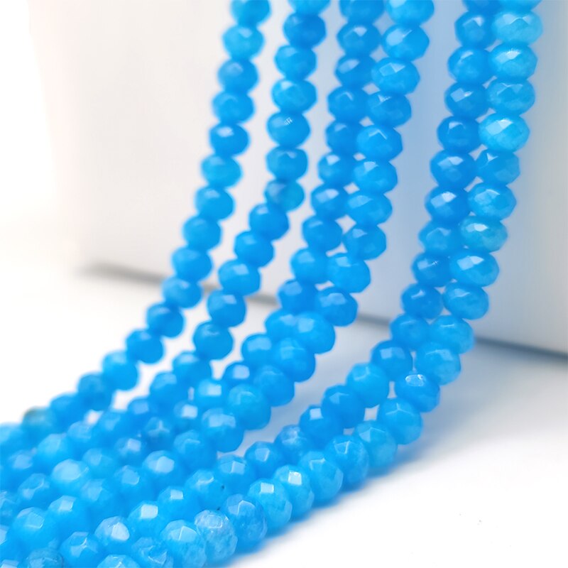 2-4mm Natural Stone Jades Faceted Flat Spacer