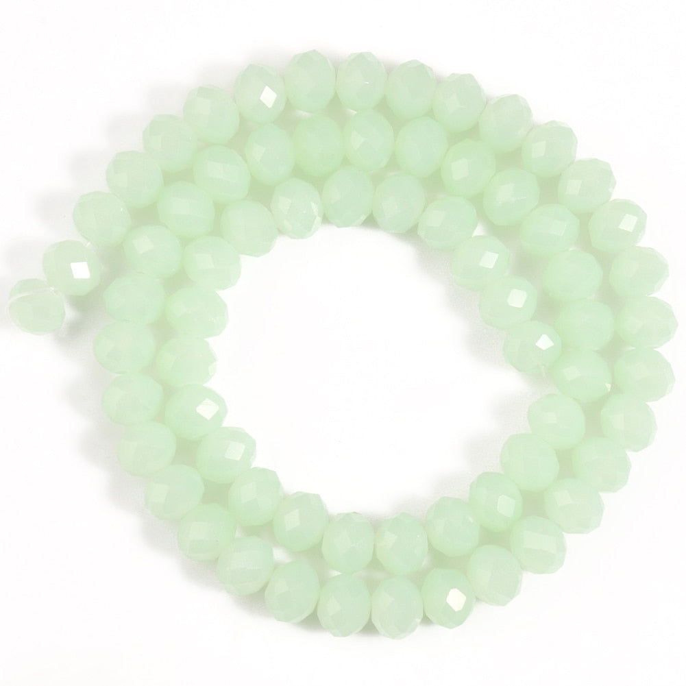 Multicolor Czech Glass Jades Beads Faceted