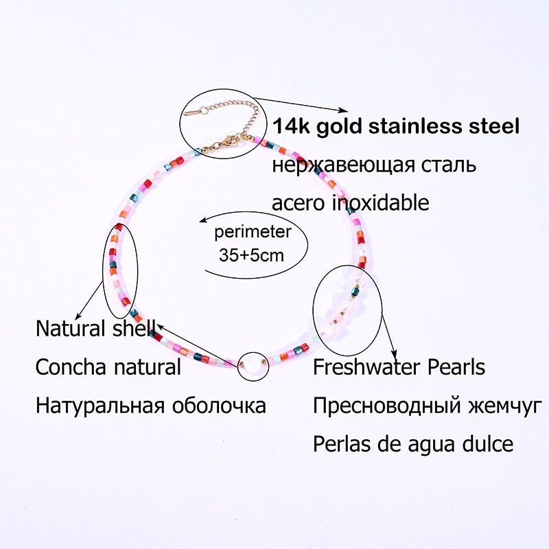 Natural Shell Beads Woman Choker Freshwater Pearl