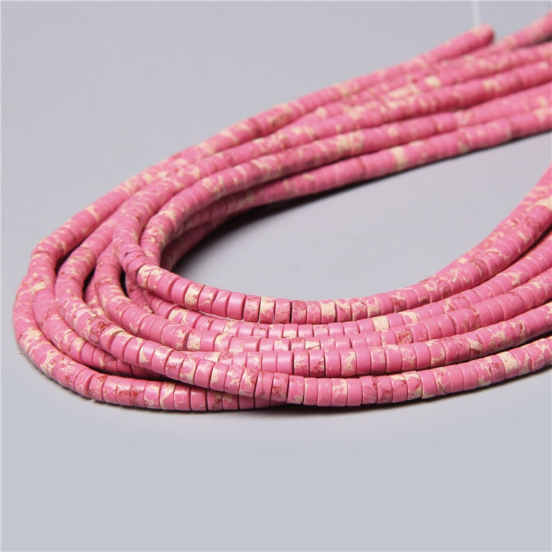 Natural Rondelle Stone Beads Flat Round Jaspers