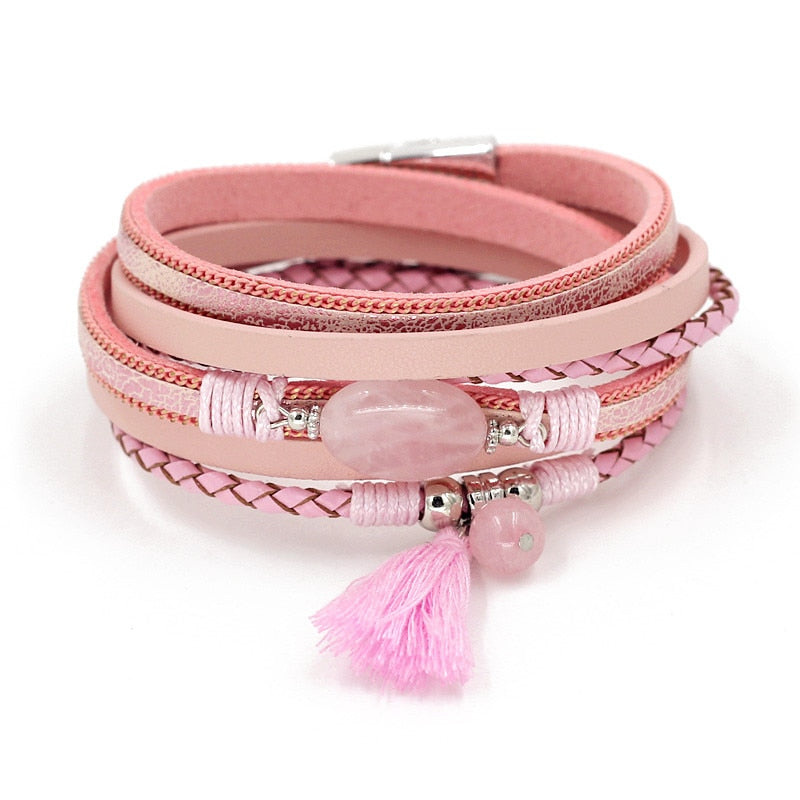 Women's Bracelet Jewelry Multi-Layer Leather Winding