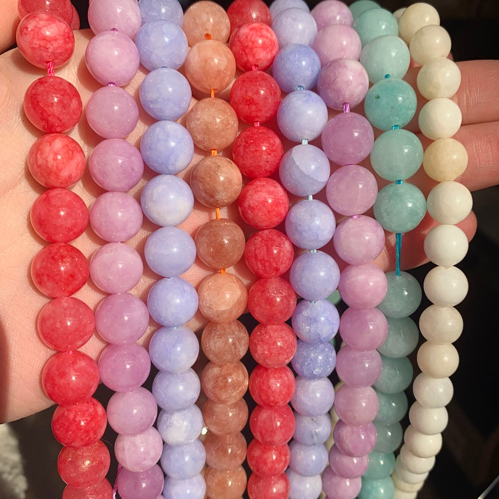 Natural Angelite Jades Stone Beads For Jewelry Making