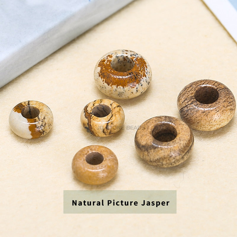 Natural Agate Jade Quartz Stone Big Hole Beads