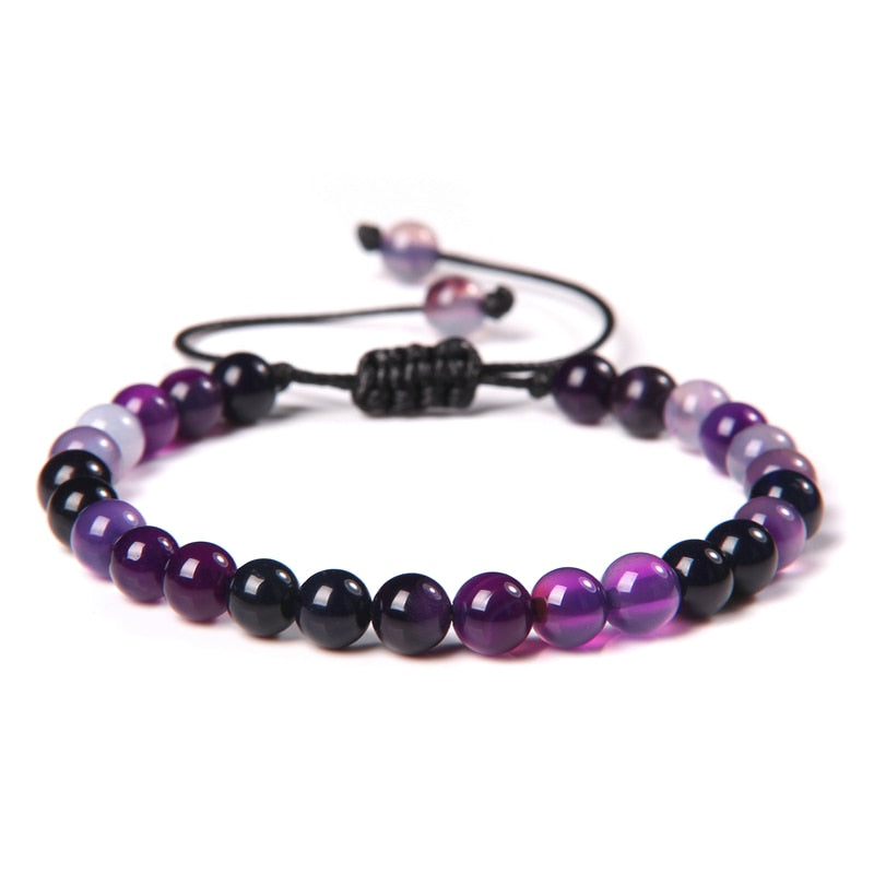 Natural Stone Amethysts 6MM Bead Bracelets