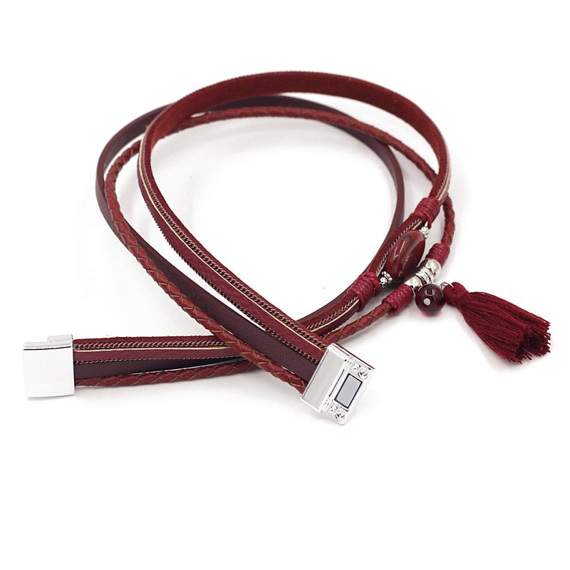 Women's Bracelet Jewelry Multi-Layer Leather Winding