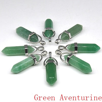 Natural Stone Hexagonal Quartz Pendulum Column Crystal