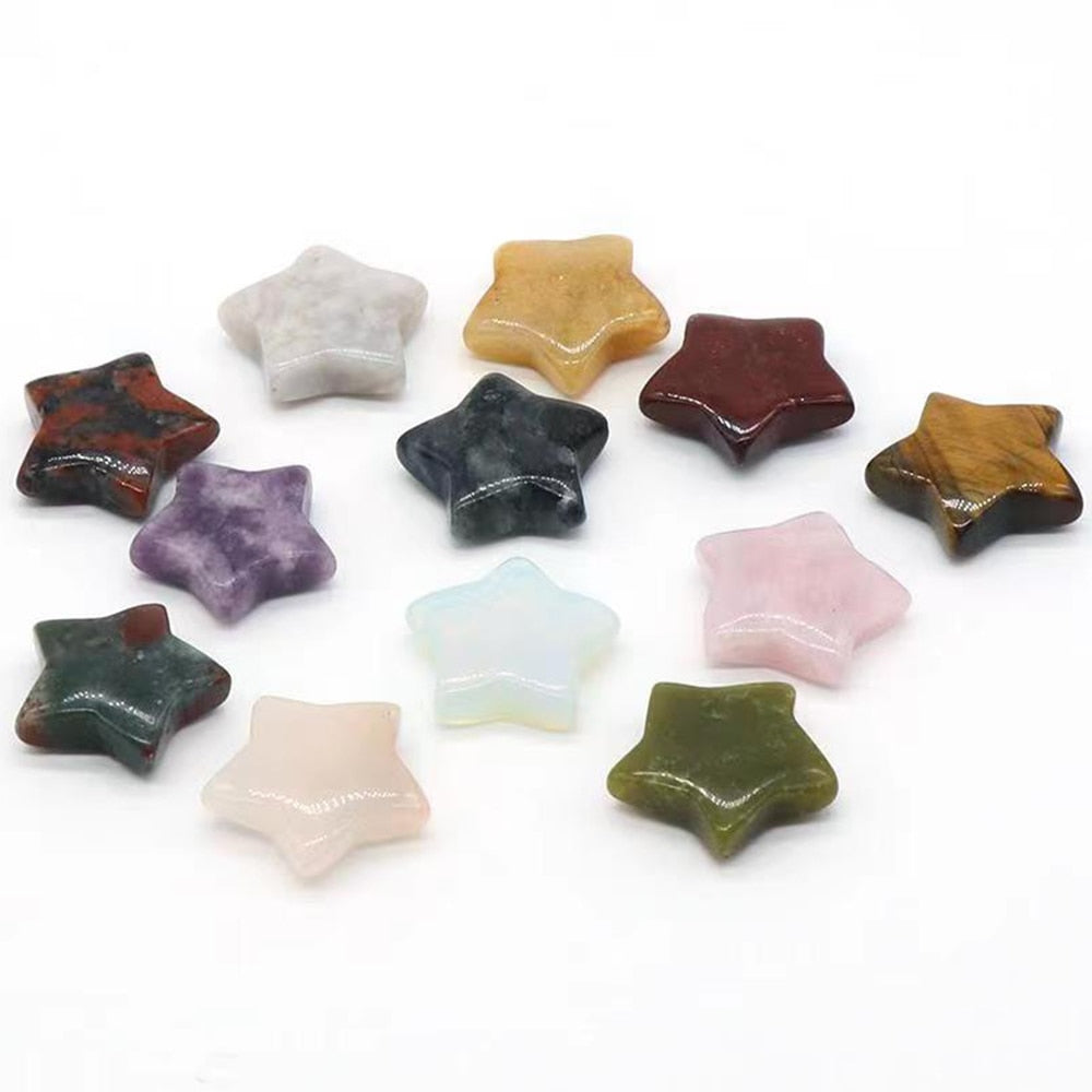 Pentagram Statue Rose Quartz Amethyst Healing Crystal