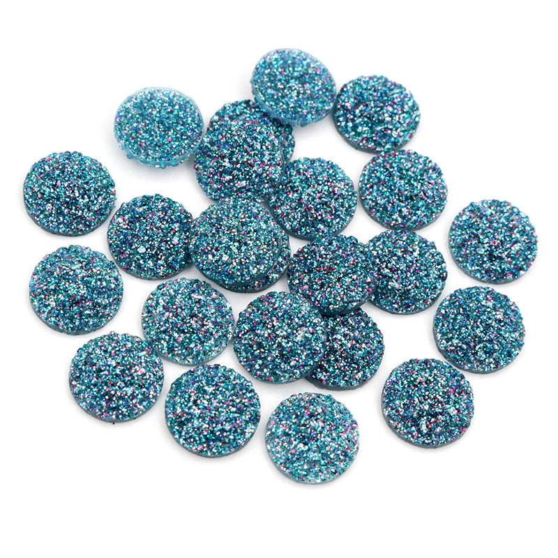 Fashion Mix Colors Natural Stone Convex Flat back
