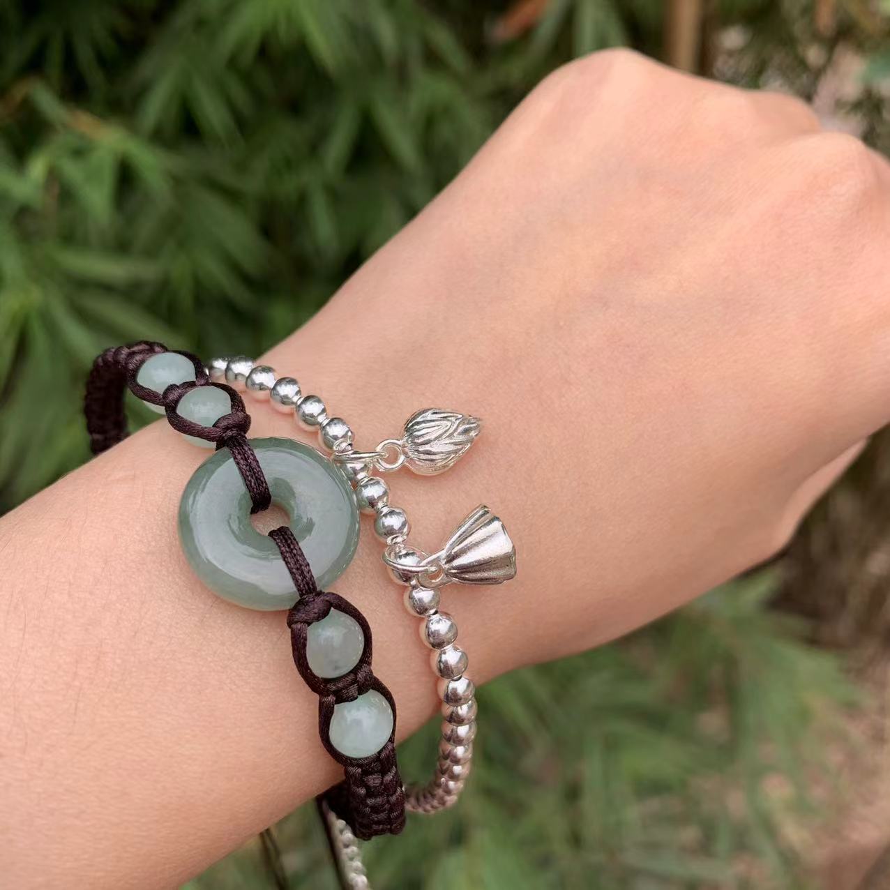 Natural Myanmar Jade Bracelet Jewelry Unisex Green