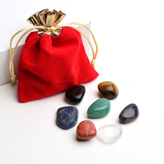 Natural Quartz  Seven Chakra Stone 7 Colors Set Yoga