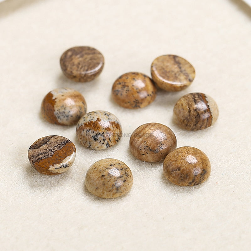 Flat Back Gemstone Mix Colors Natural Stone Cab