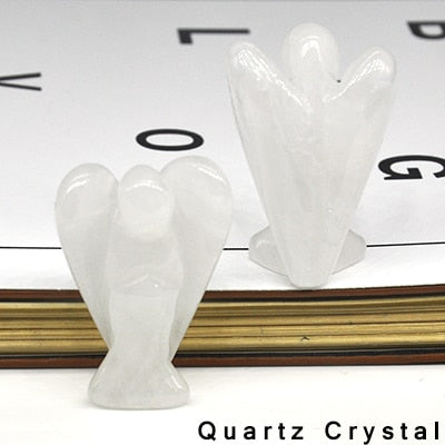 Lucky Angel Figurine Natural Stone And Crystals