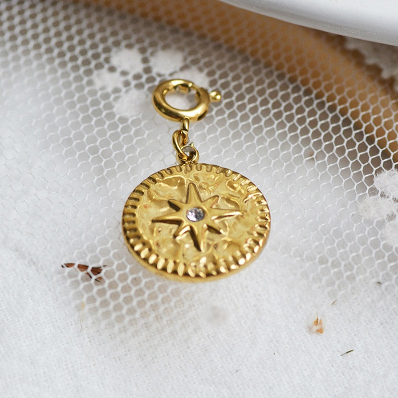 Star & Eye Natural Stone Charm Necklaces