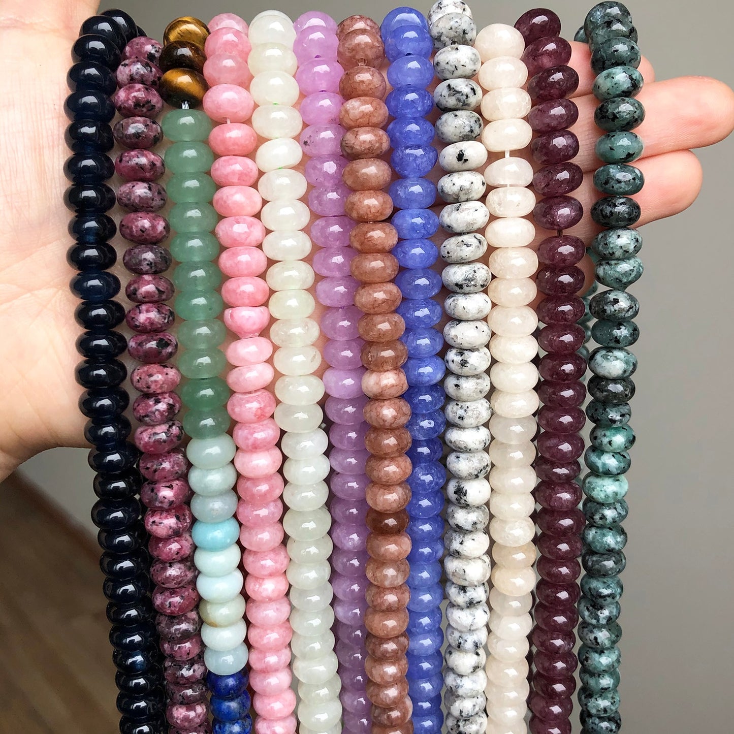 Natural Rondelle Stone Beads 5*8mm Jaspers Angelite