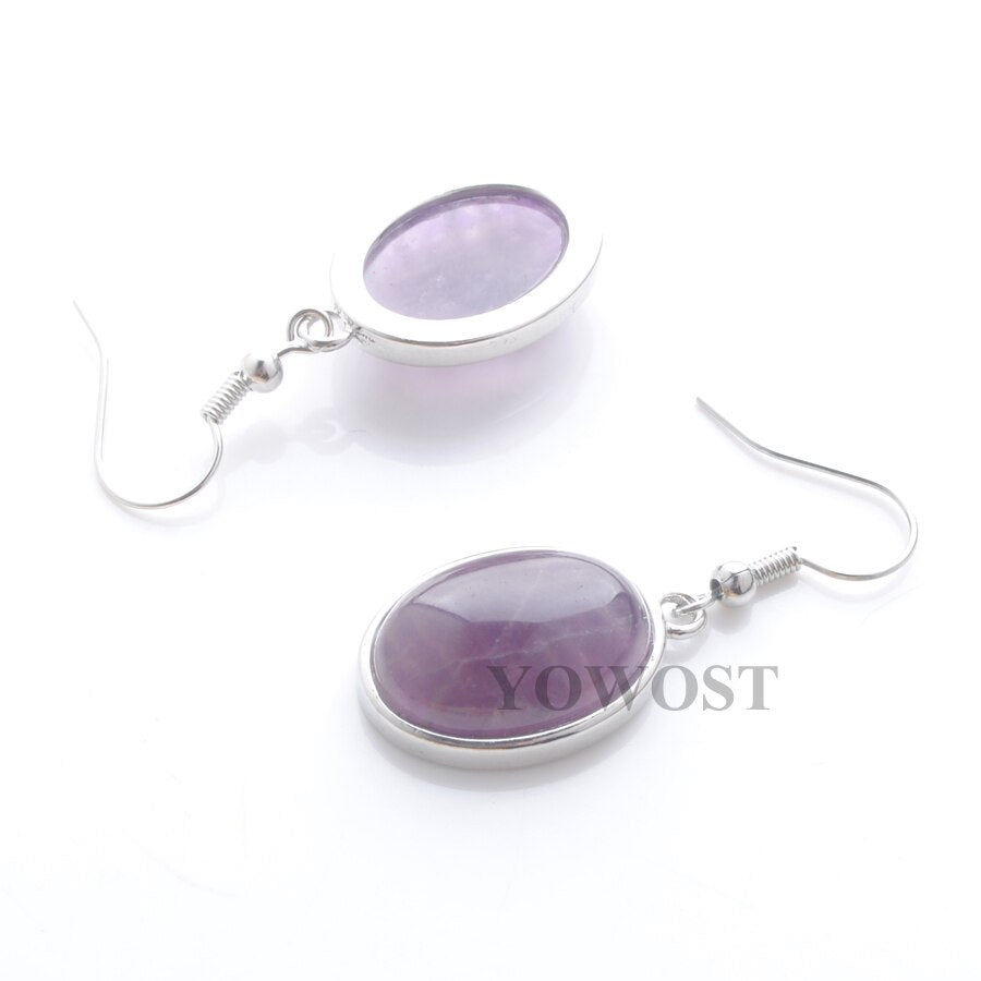 1 Pairs Natural Stone Dangle Earrings Beads