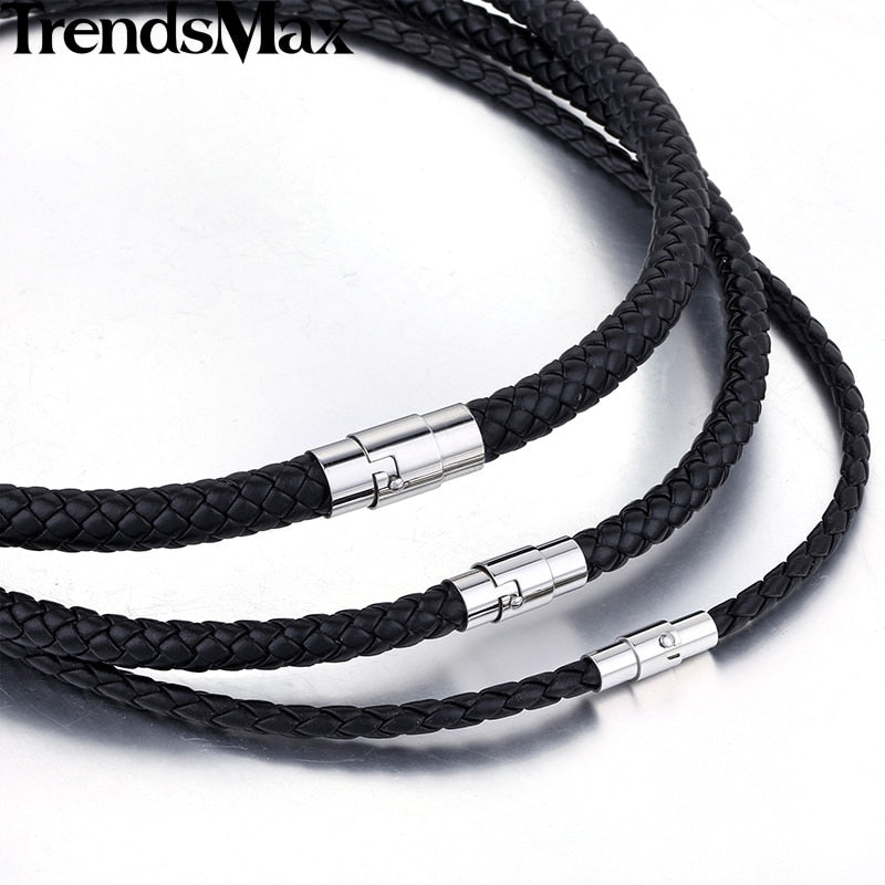 Classic Men Women Leather Choker Necklace