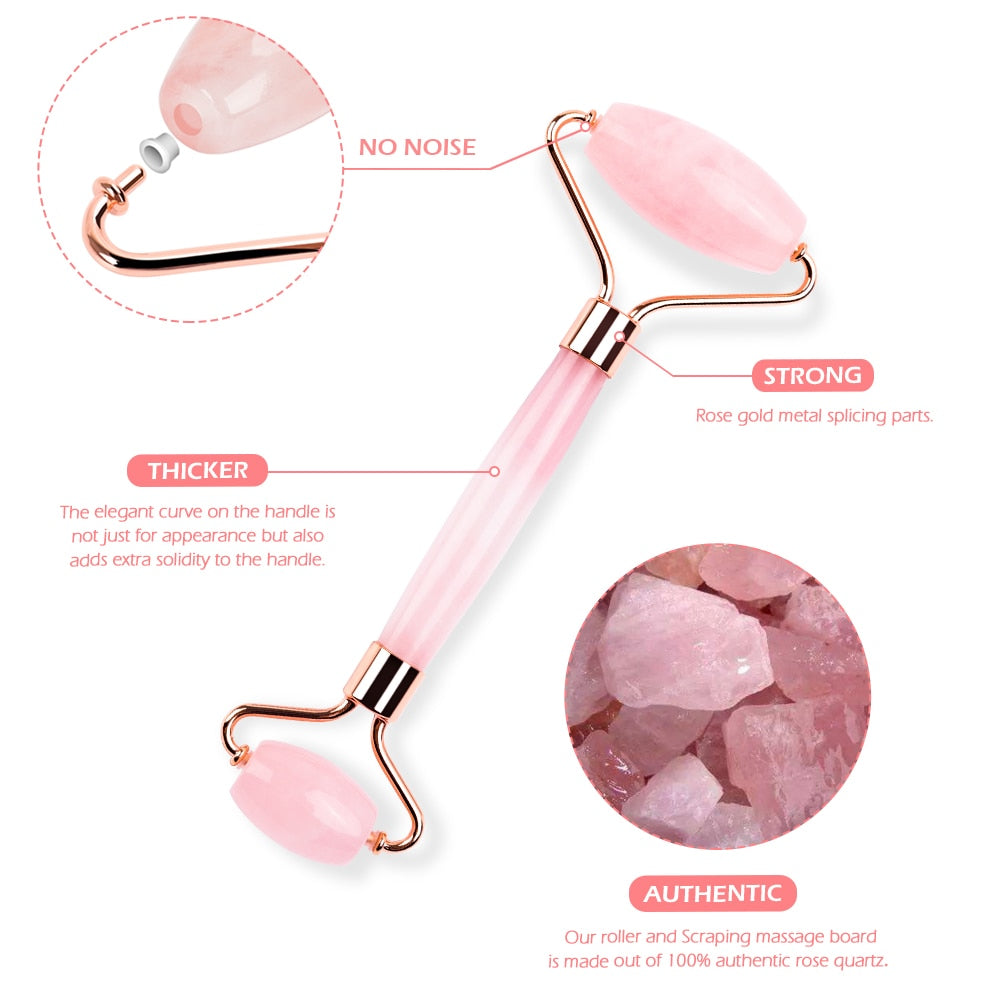 Mute Rose Quartz Facial Jade Roller