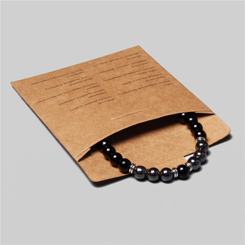 Men Bracelet Natural Hematite Tiger Eye Bead