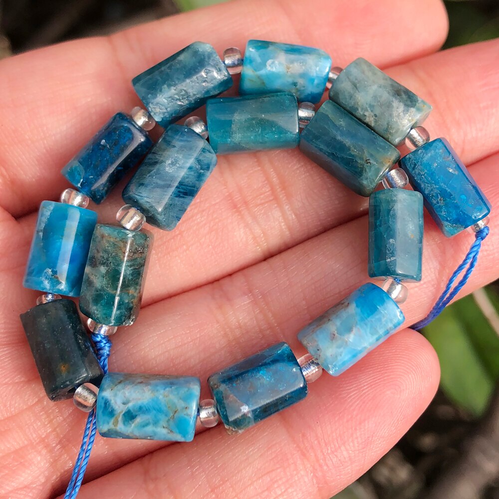 Aquamarines Jades Stone Cylinder Loose Beads