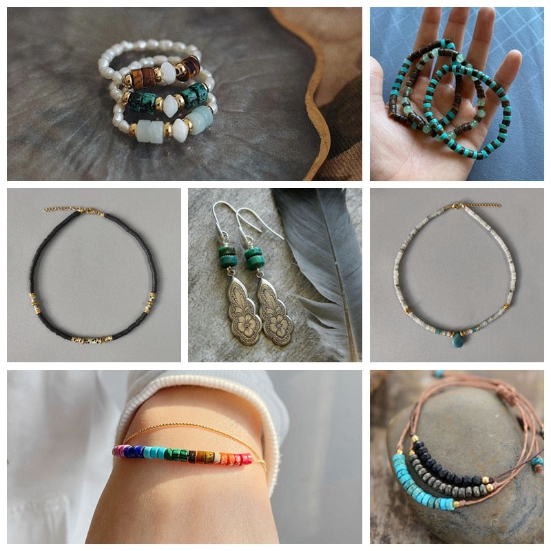 Natural Rondelle Stone Beads Flat Round Jaspers