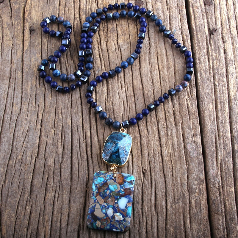 Bohemian Jewelry Natural Stones Crystal Stone Knotted