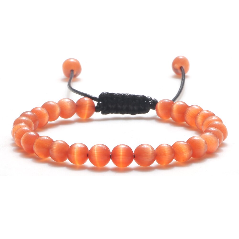 Opal Beads Bracelets Smooth Cat Eye Quartz Chakra