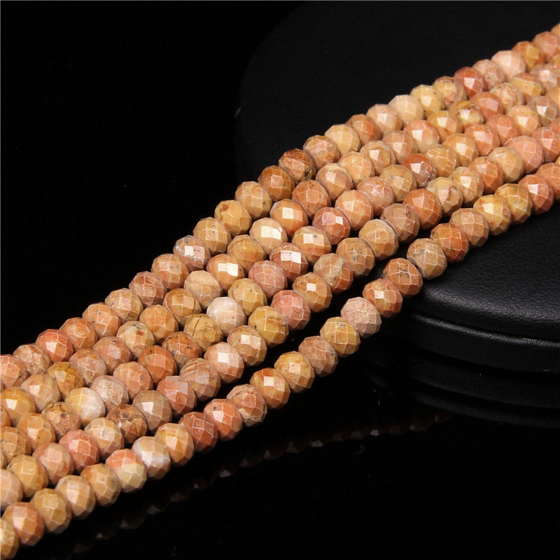 Green Jades Stone Beads Rondelle Flat Loose