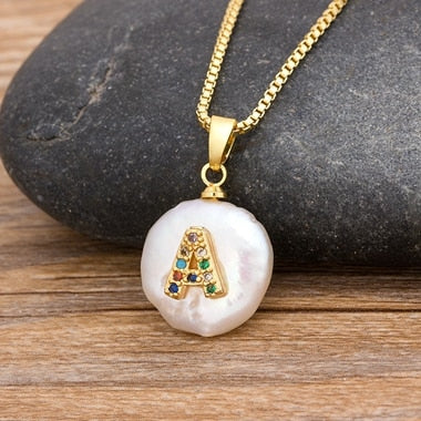 Initial Alphabet A-Z Letters Natural Freshwater Pearl