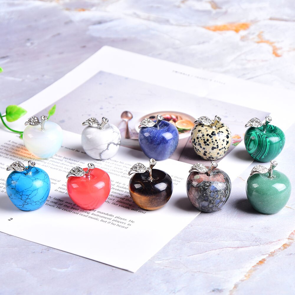 Natural crystal Colorful quartz stone opal apple