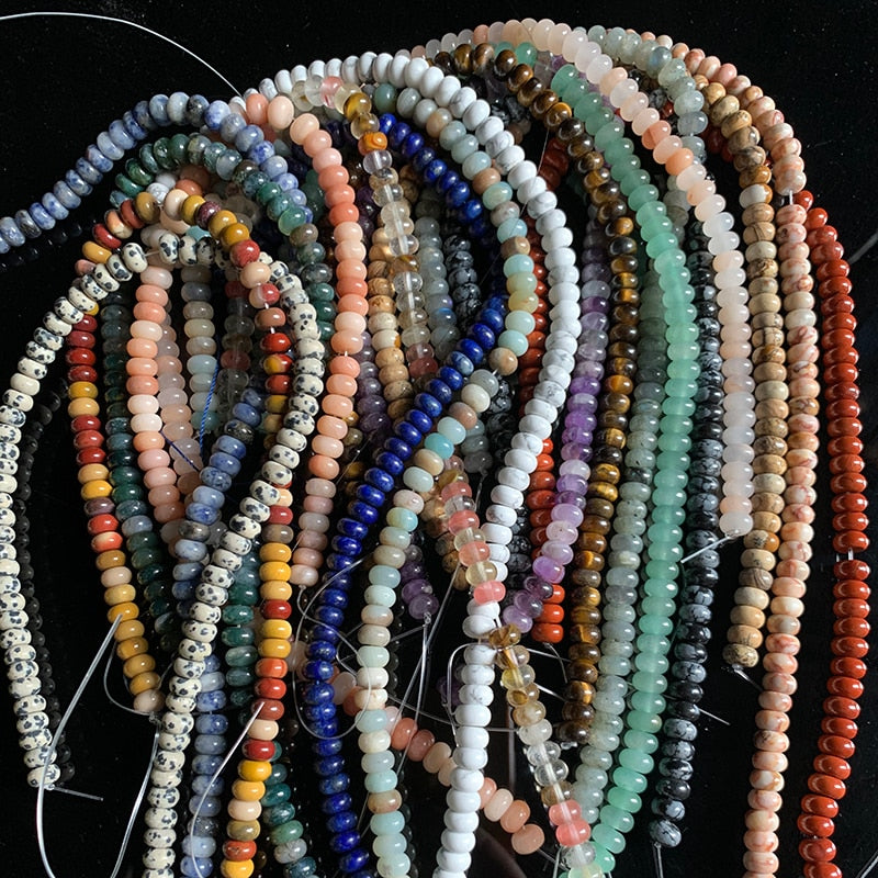 Abacus Beads Rondelle Shape Lapis Jaspers Jades Amazonite