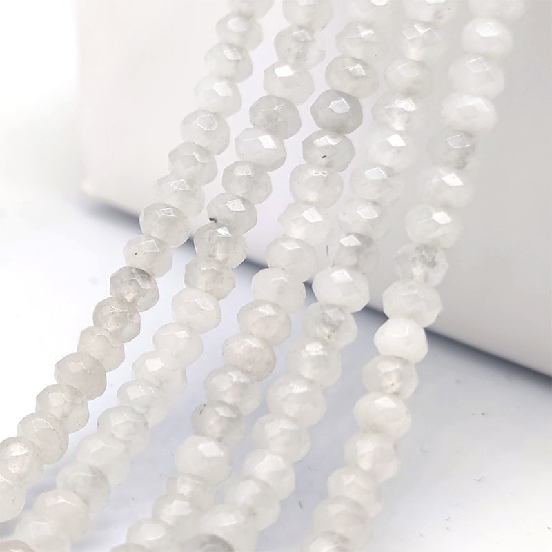 2-4mm Natural Stone Jades Faceted Flat Spacer