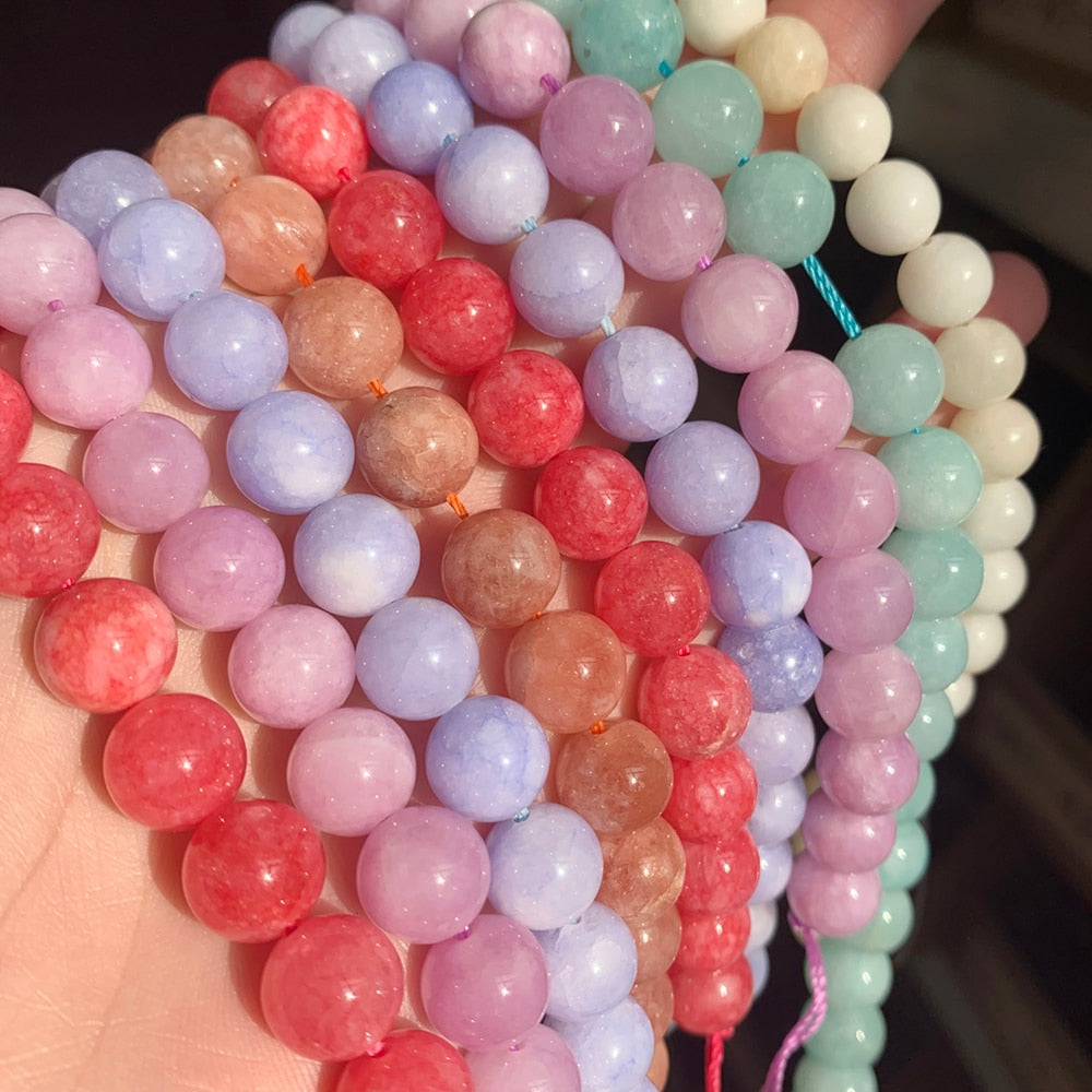Natural Angelite Jades Stone Beads For Jewelry Making