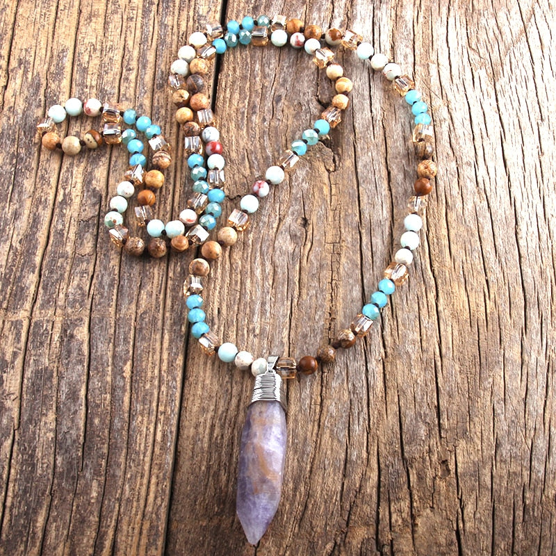 Boho Jewelry Natural Stones Crystal Semi Precious Drop