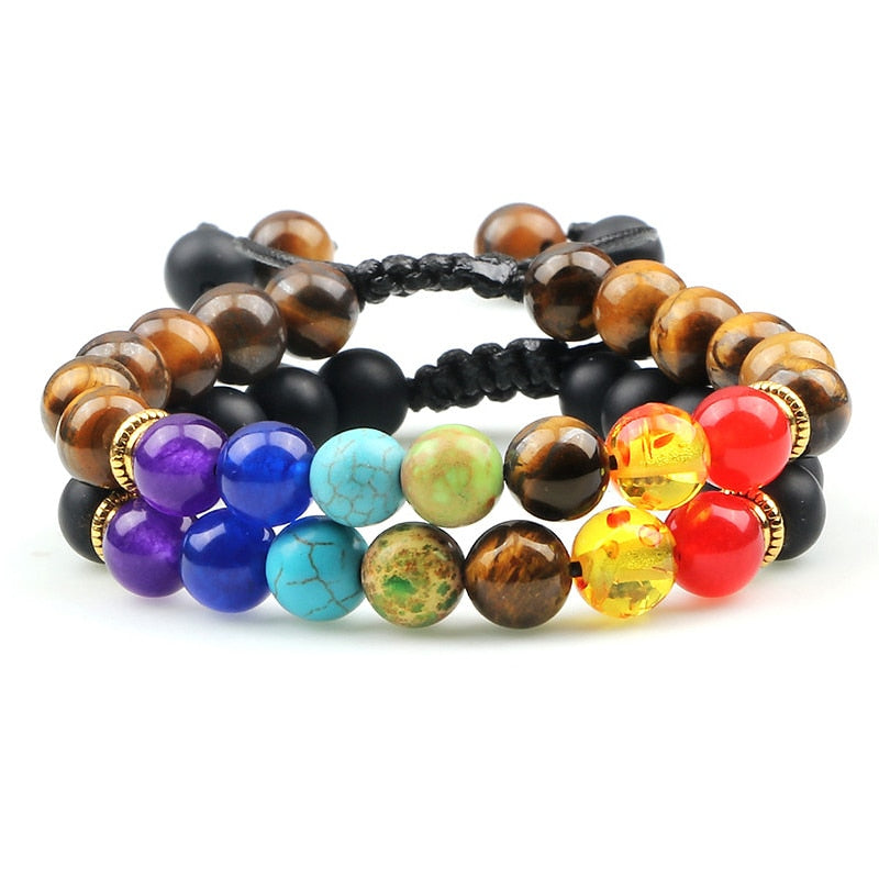 Men Women 8mm Natural Beaded Bracelet Lava