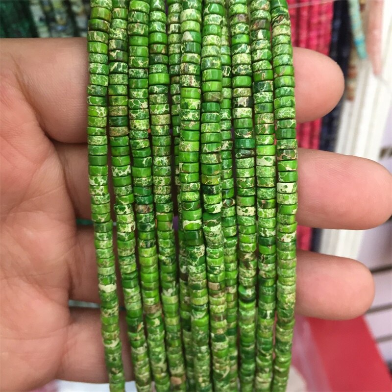 Green Imperial Jasper Turquoise Disc Round Heishi Beads